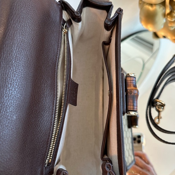 Gucci Bamboo 1947 Medium Original GG canvas w brown leather details & tassels - Picture 3 of 15